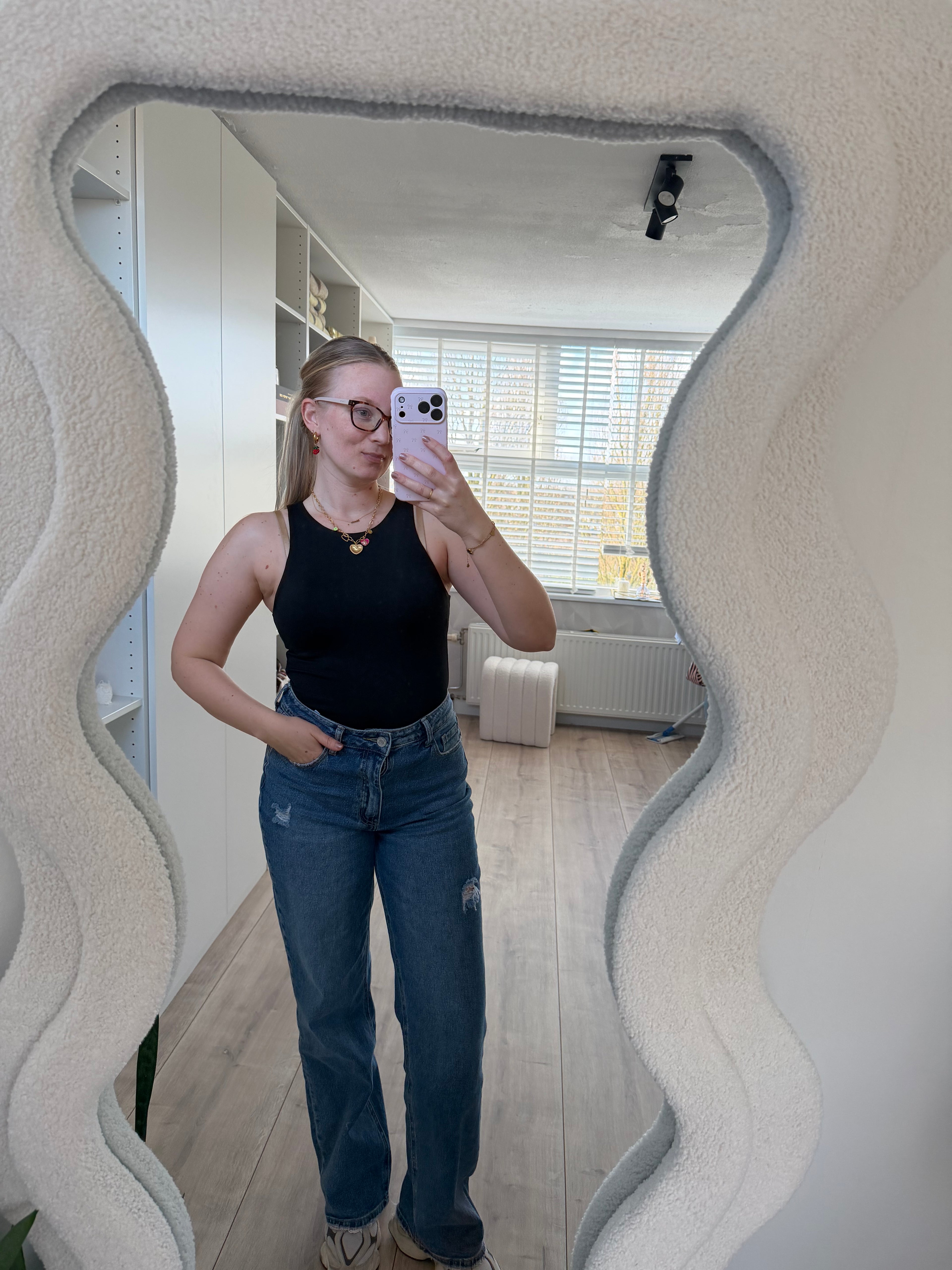 Basic mouwloze body - Zwart