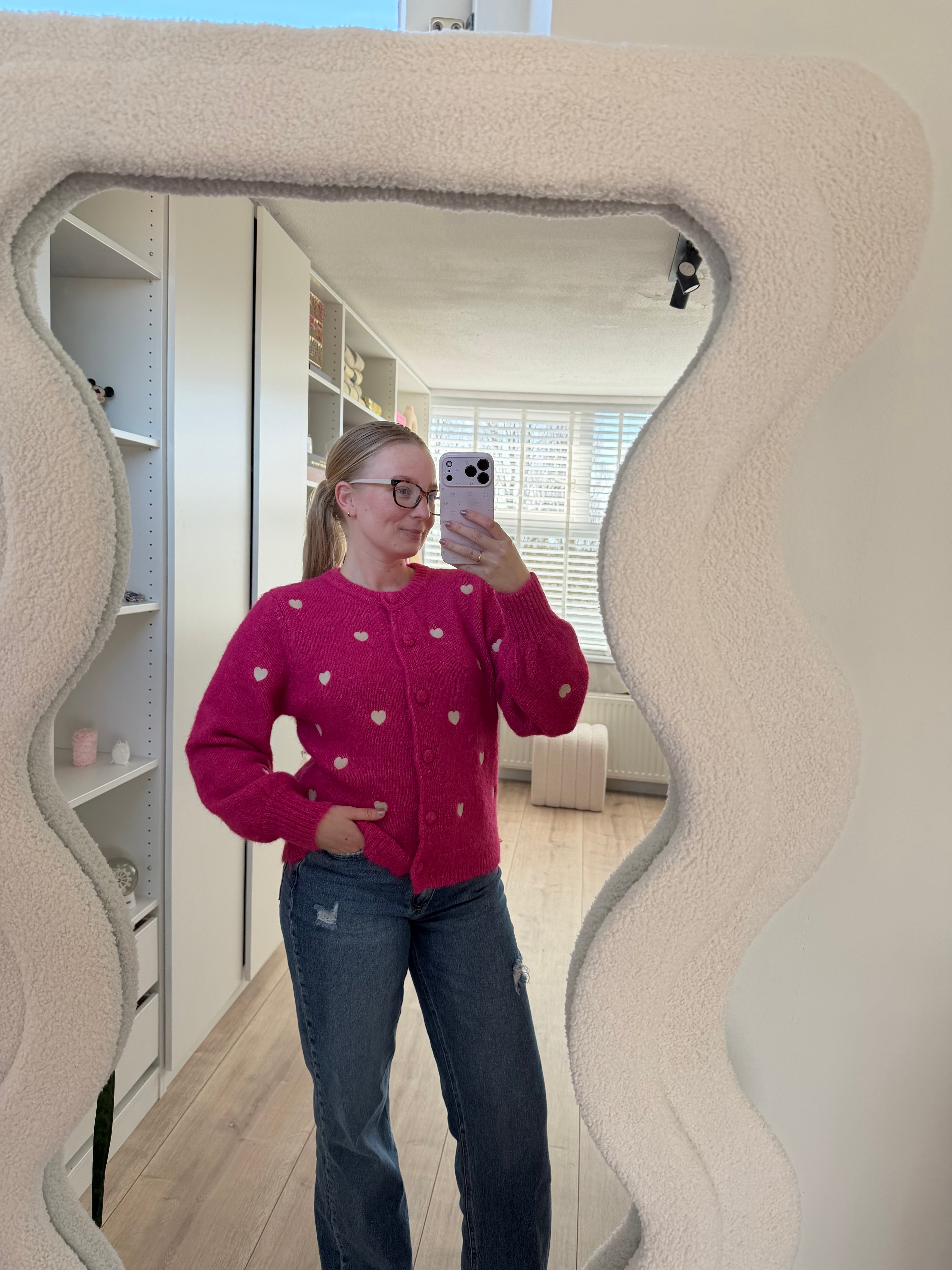 Vest met hartjes - Roze