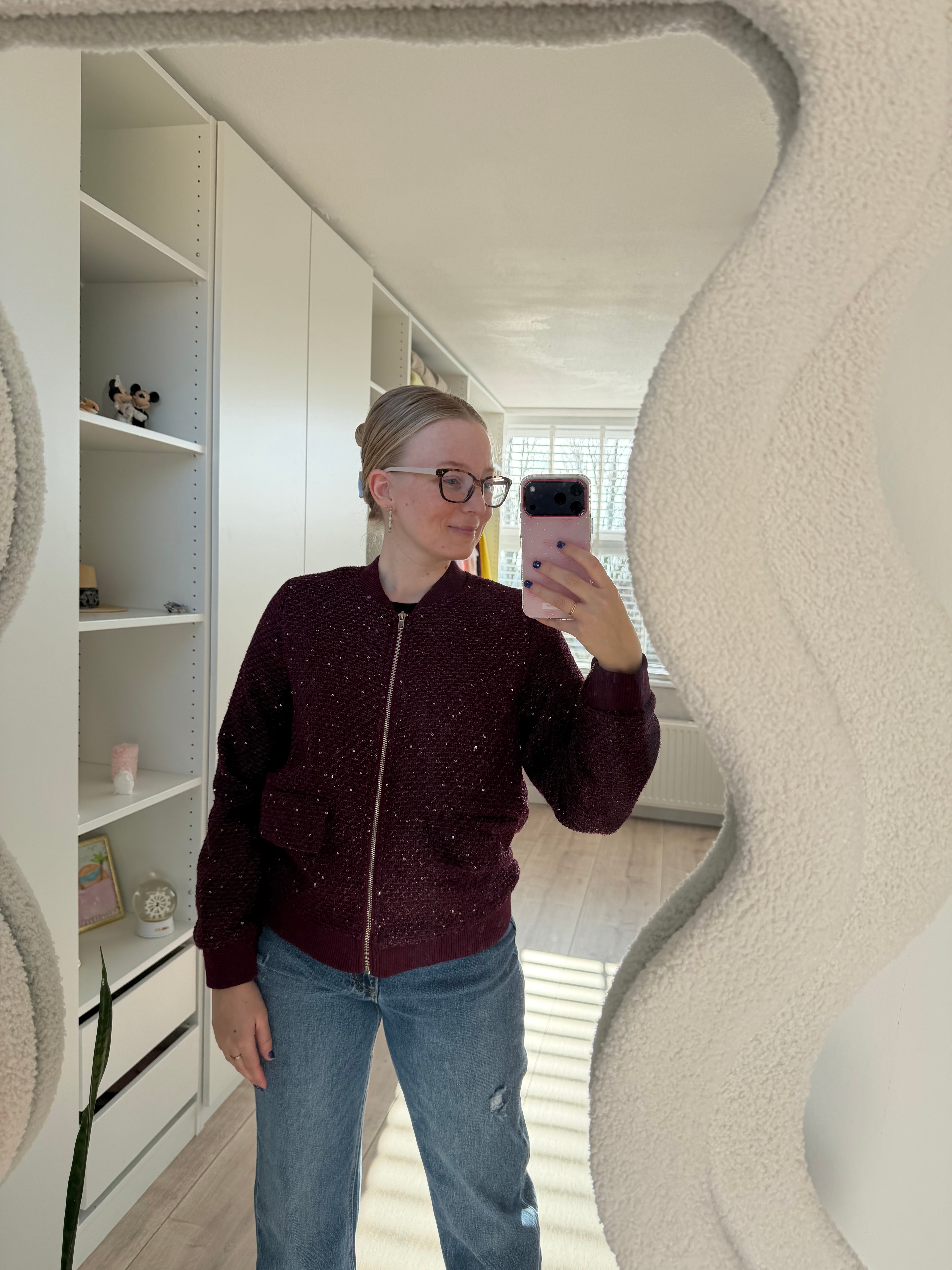 Bomber glitter - Bordeaux