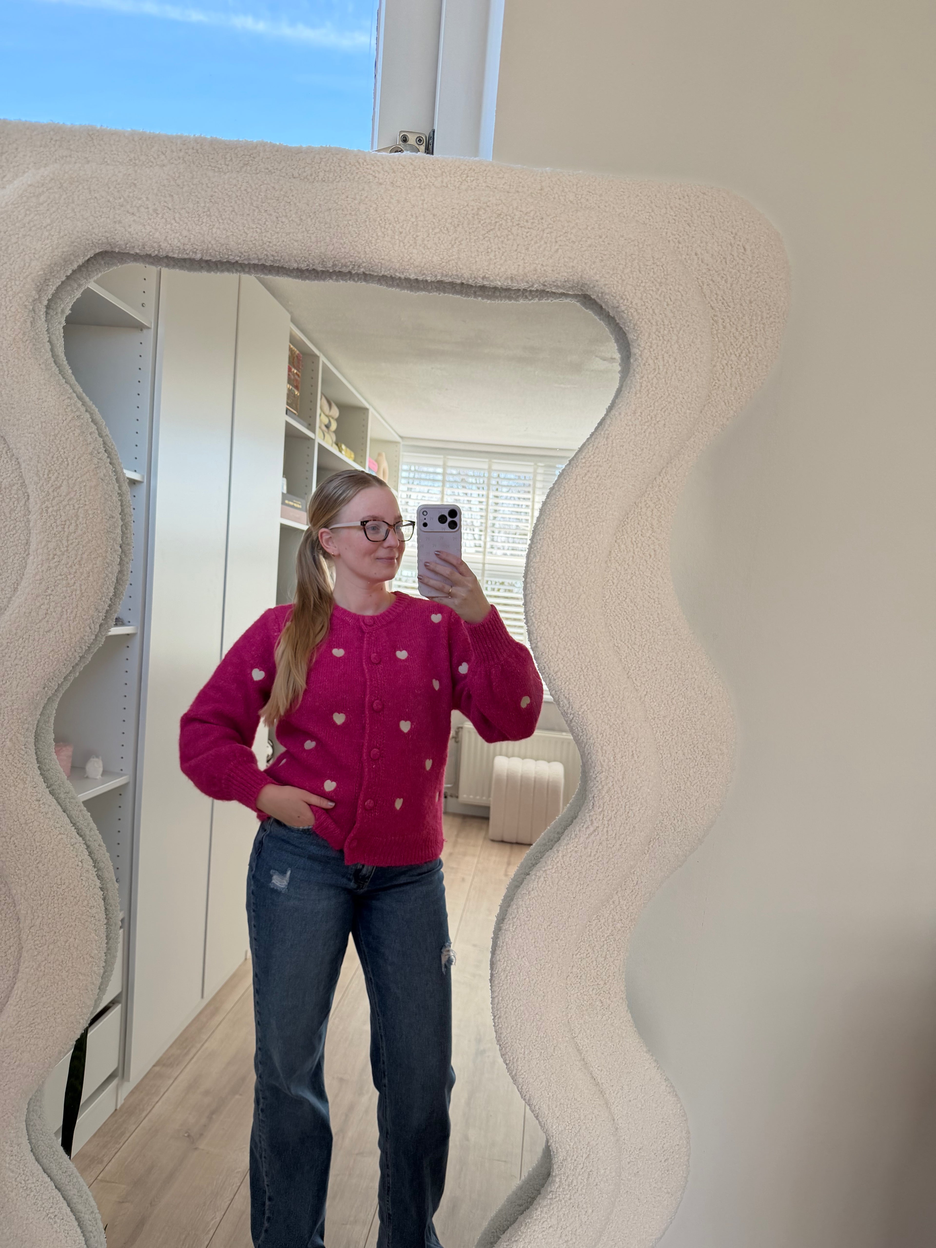 Vest met hartjes - Roze