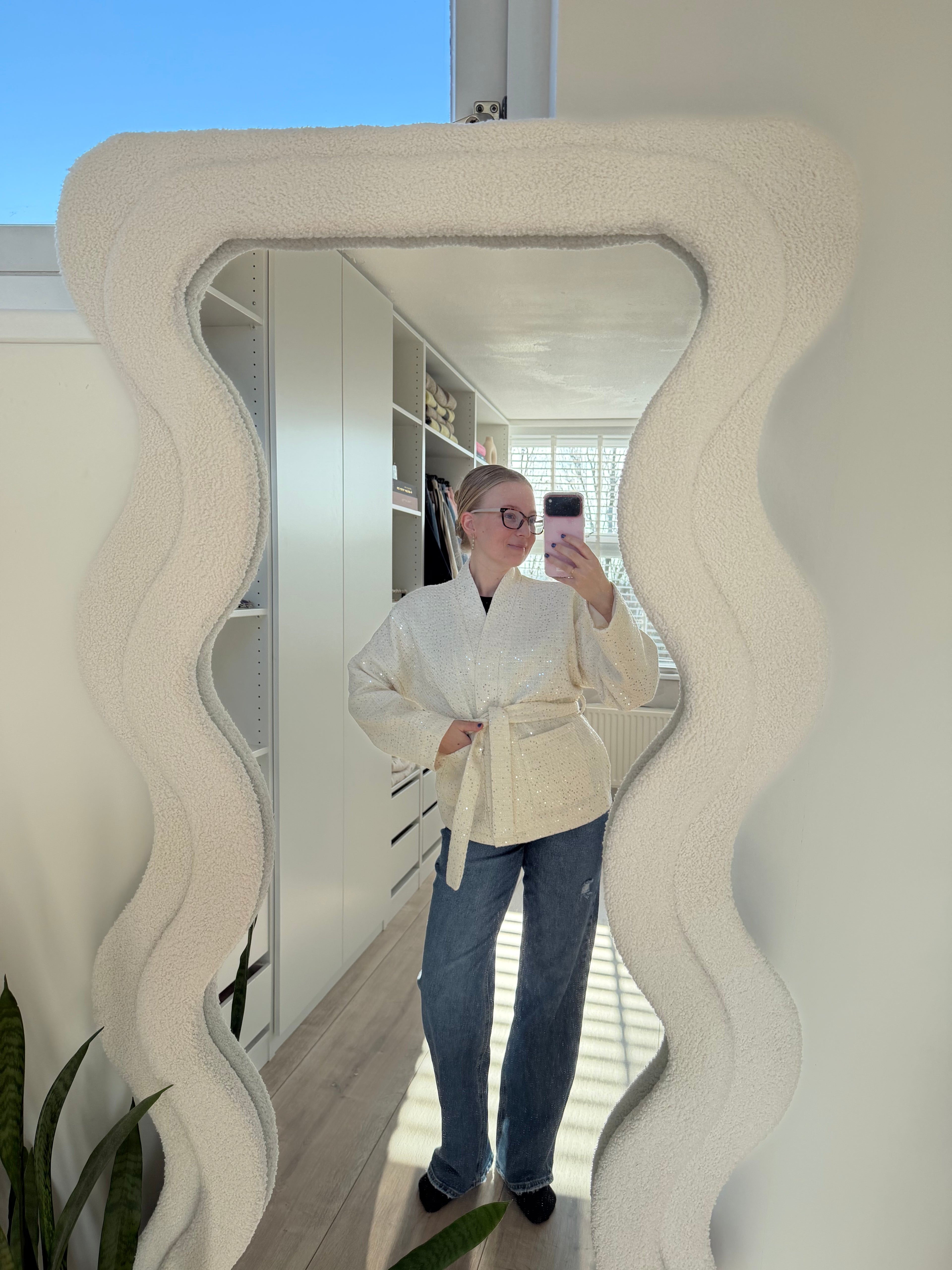 Kimono jasje met glitter - Wit