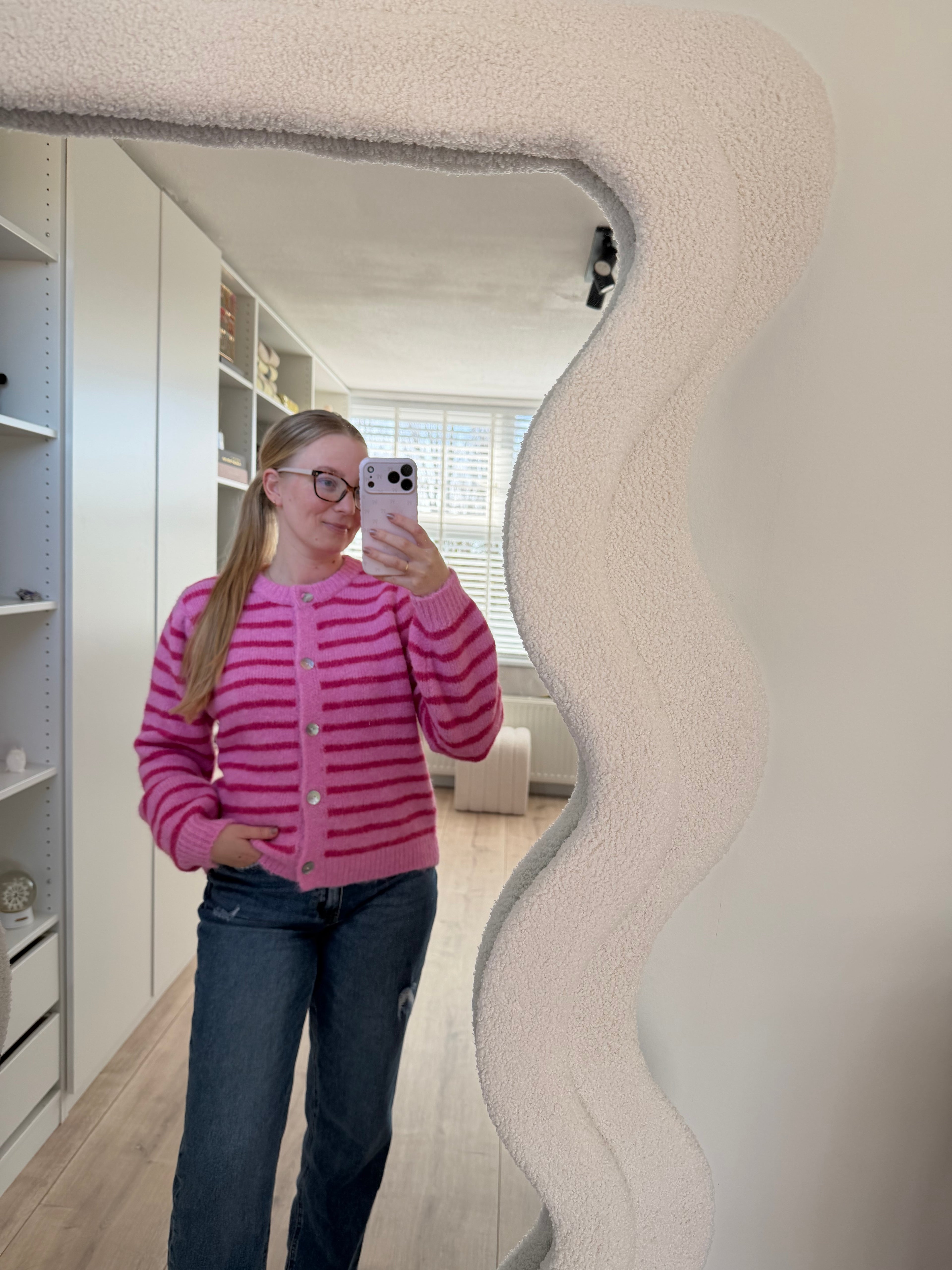 Vest met strepen - Roze/Roze