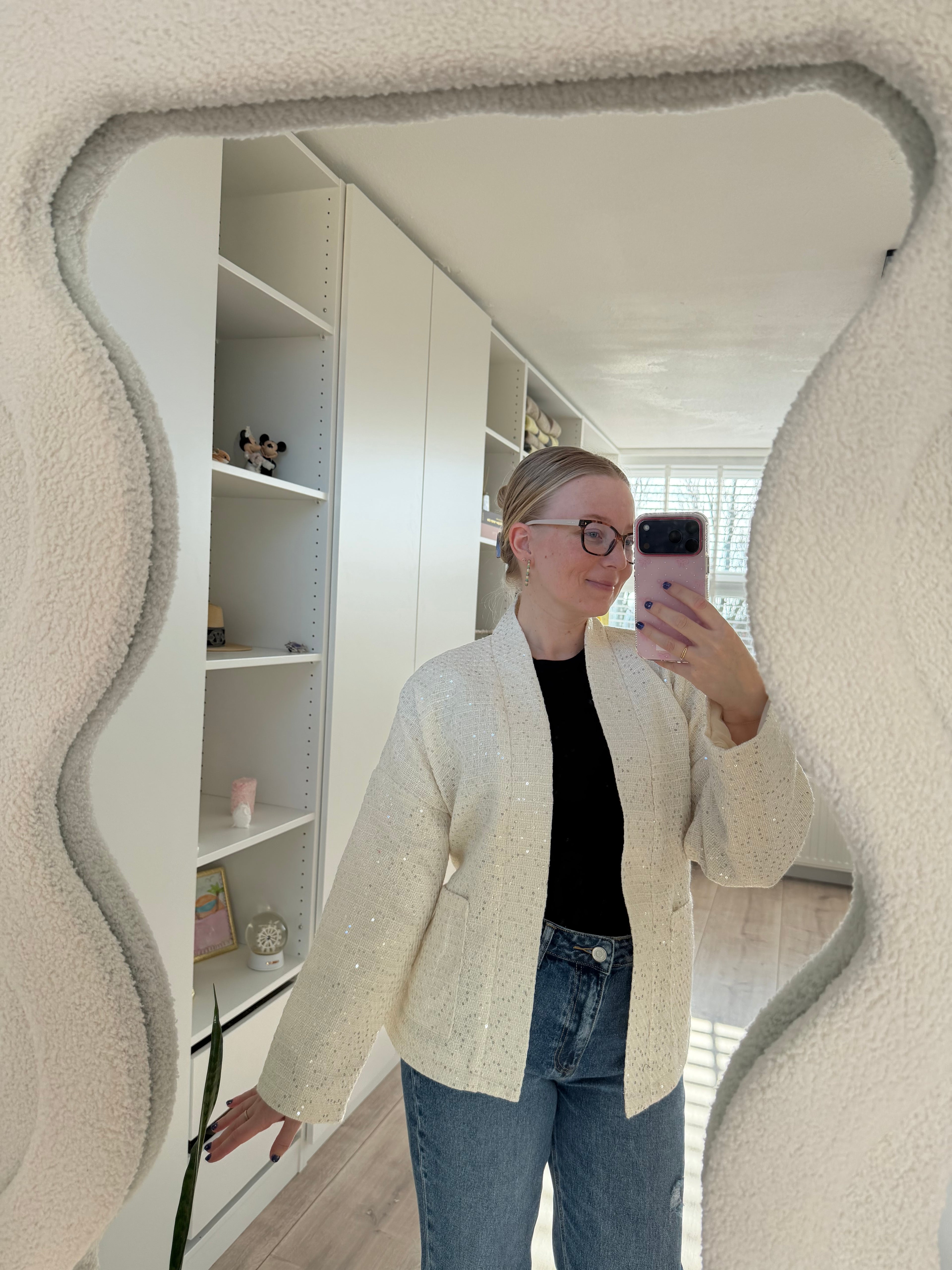 Kimono jasje met glitter - Wit