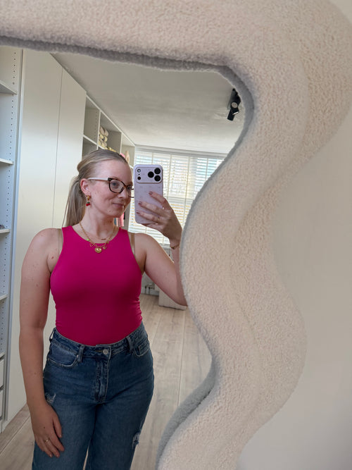 Basic mouwloze body - roze