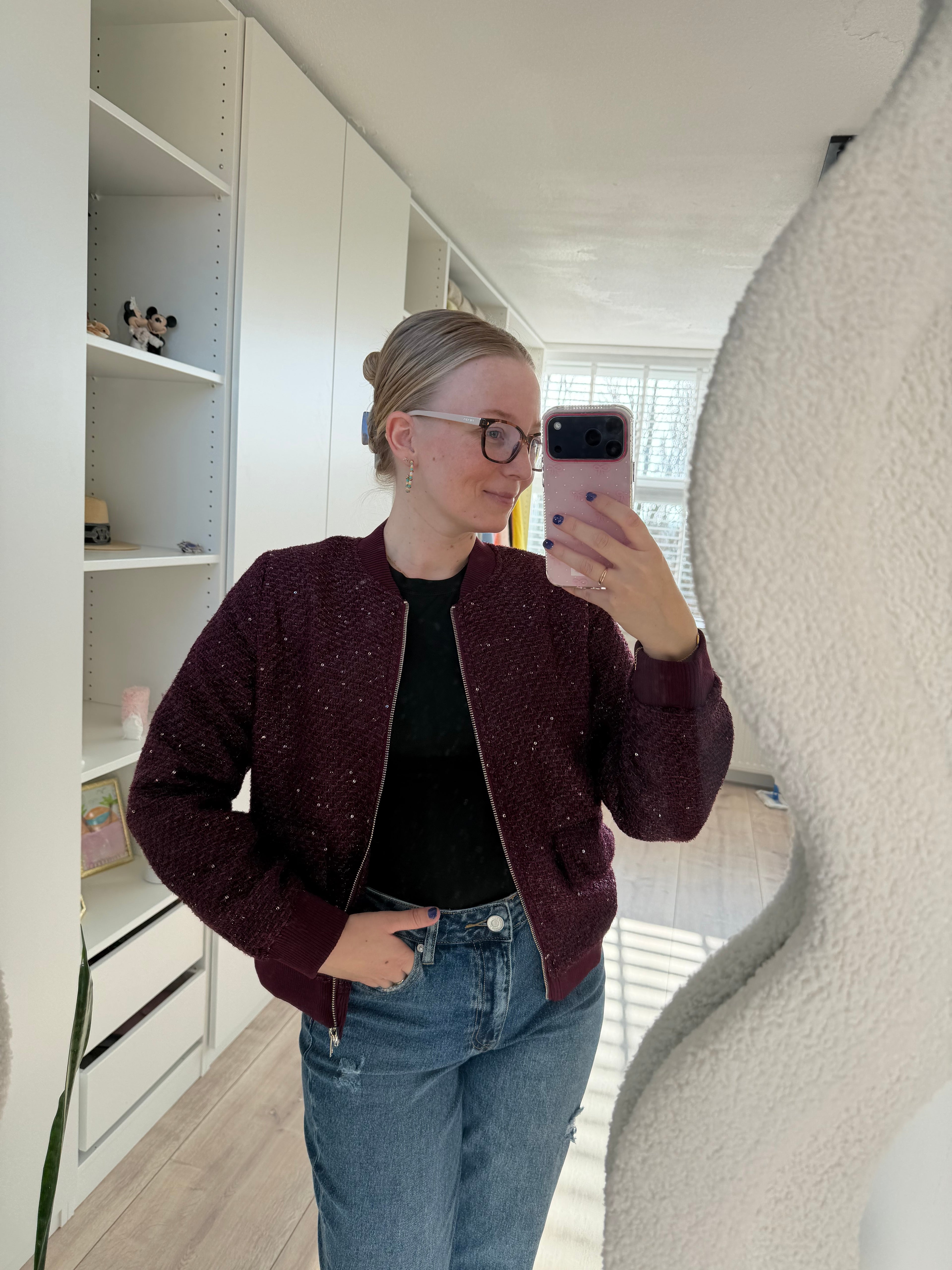 Bomber glitter - Bordeaux