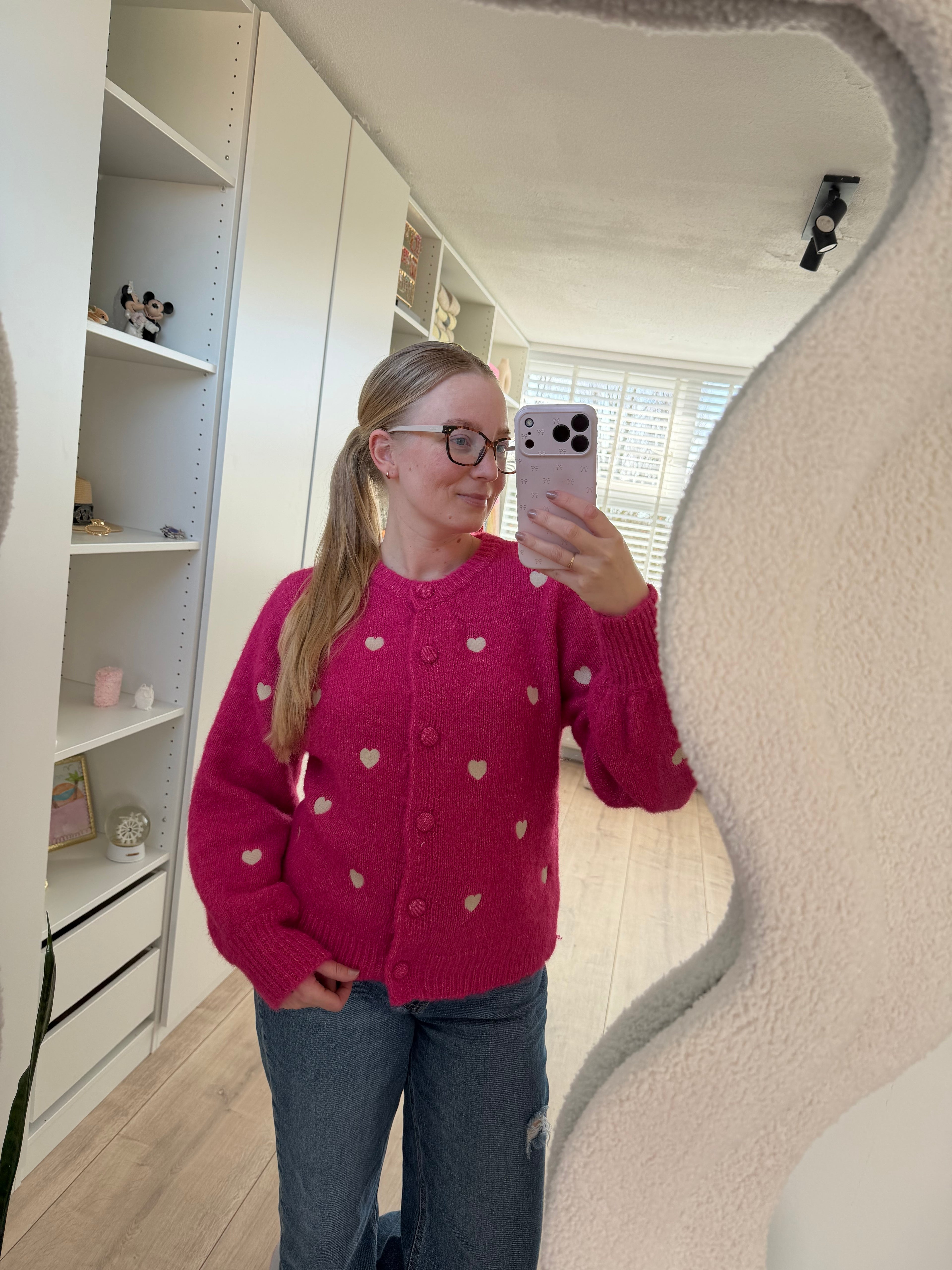Vest met hartjes - Roze