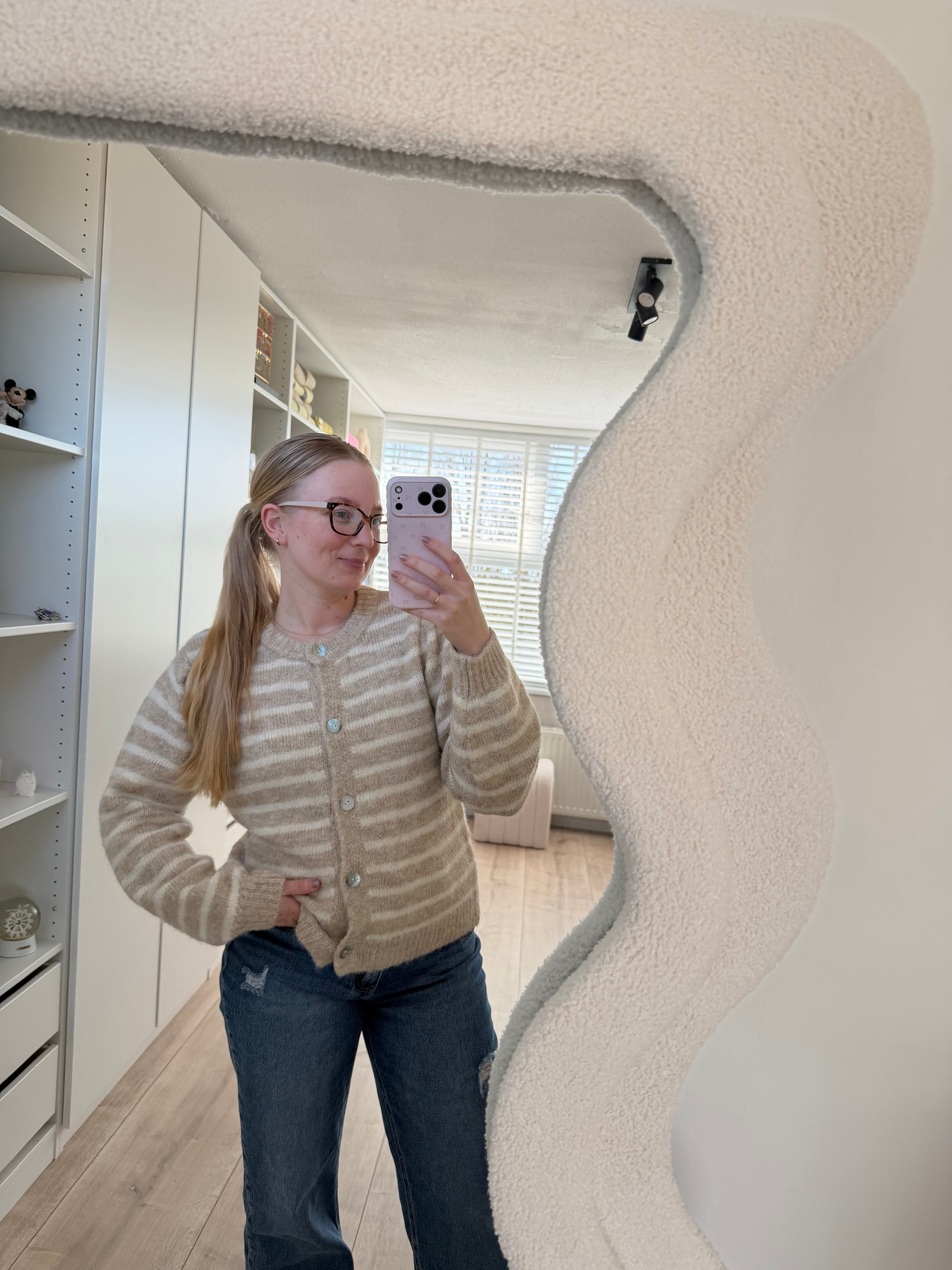Vest met strepen - Beige/Wit