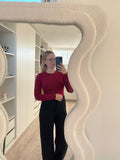 High waist straight Pantalon - Zwart