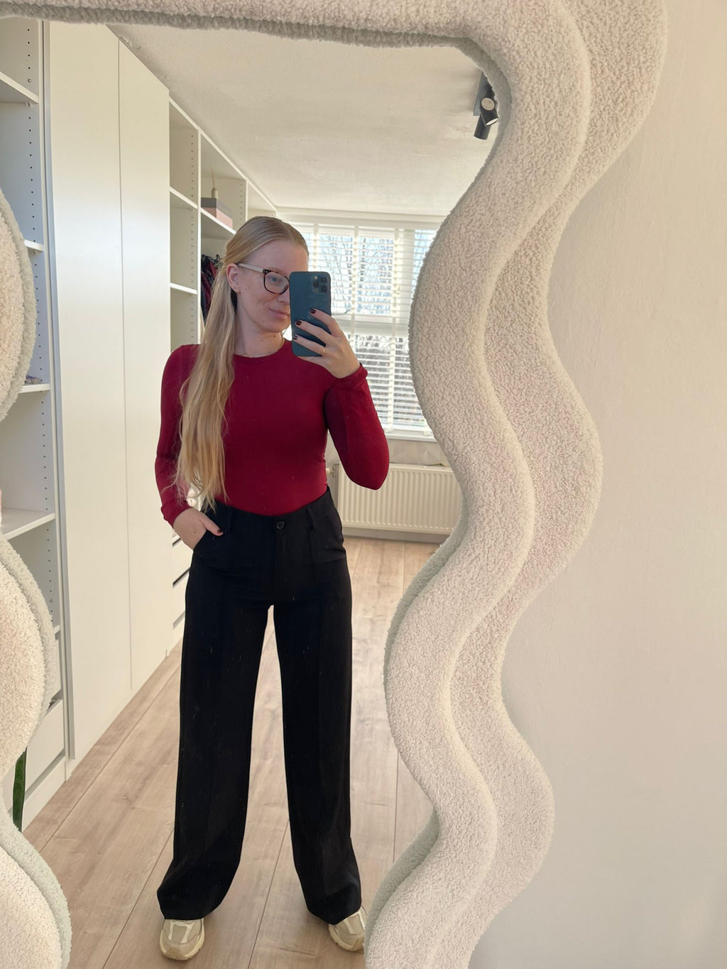 Basic body lange mouw - Burgundy