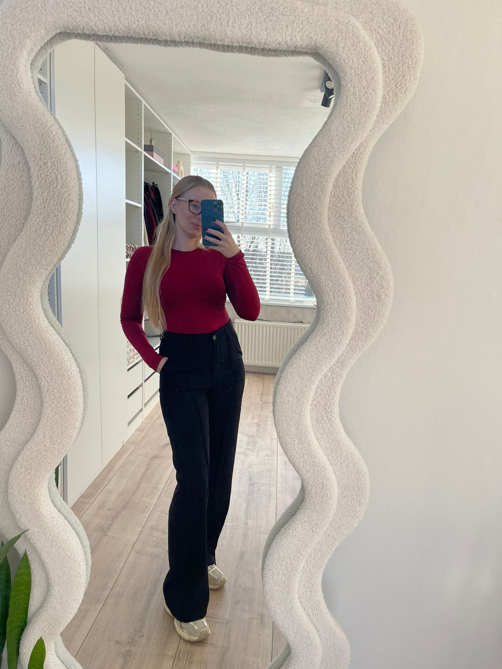 Basic body lange mouw - Burgundy