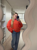 Longsleeve streepjes - Oranje/Roze