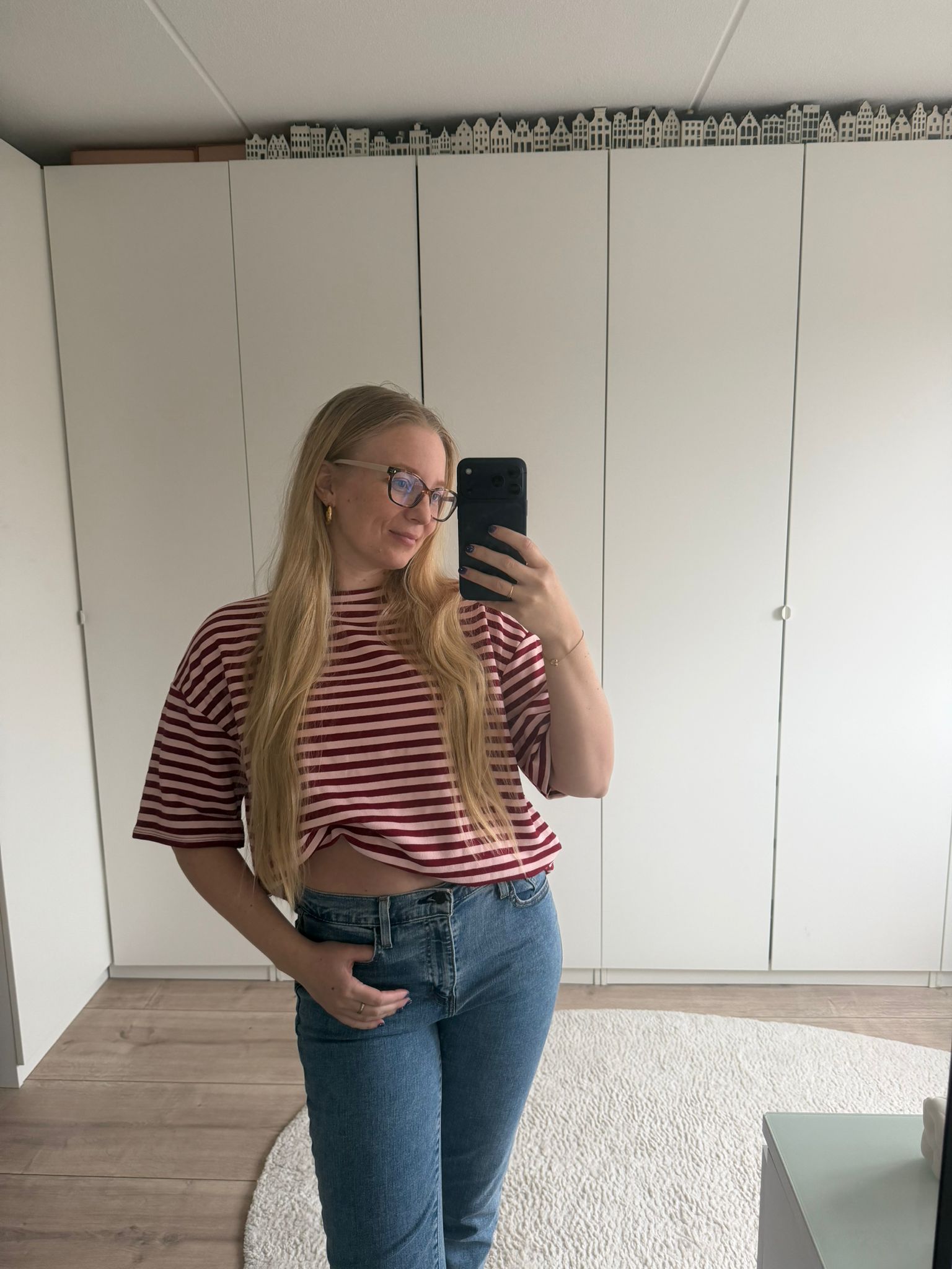 Tshirt strepen - Rood/Roze