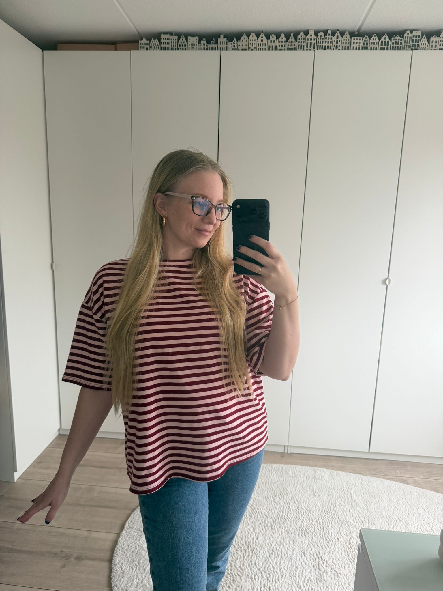 Tshirt strepen - Rood/Roze