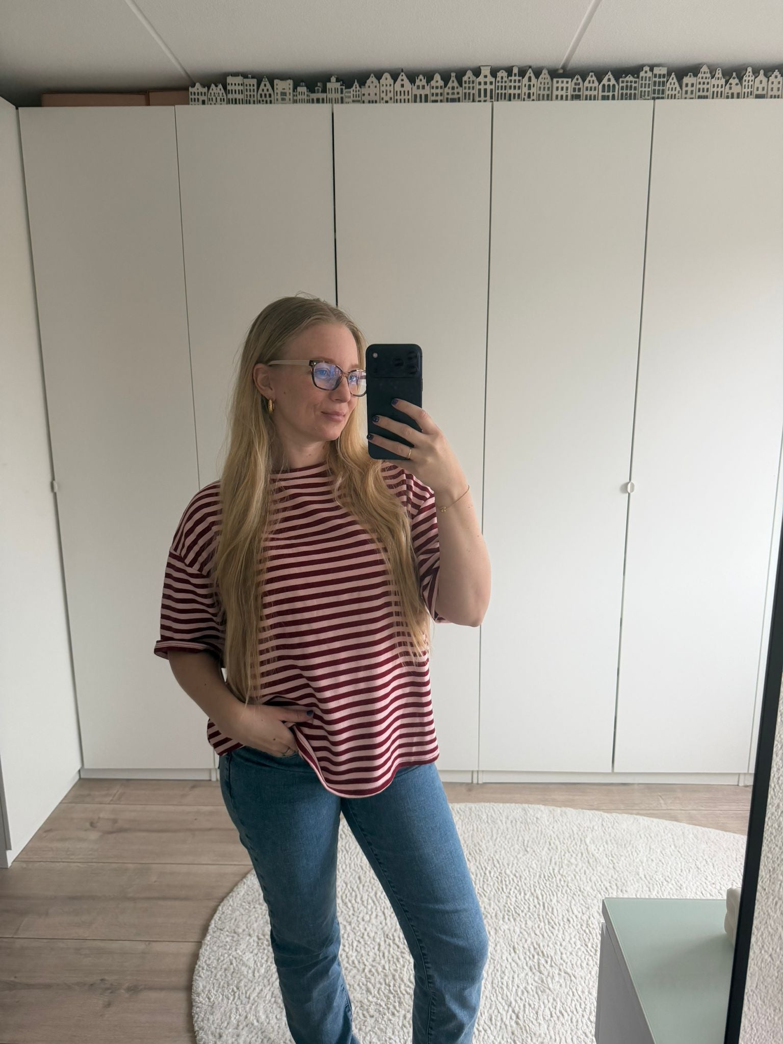 Tshirt strepen - Rood/Roze