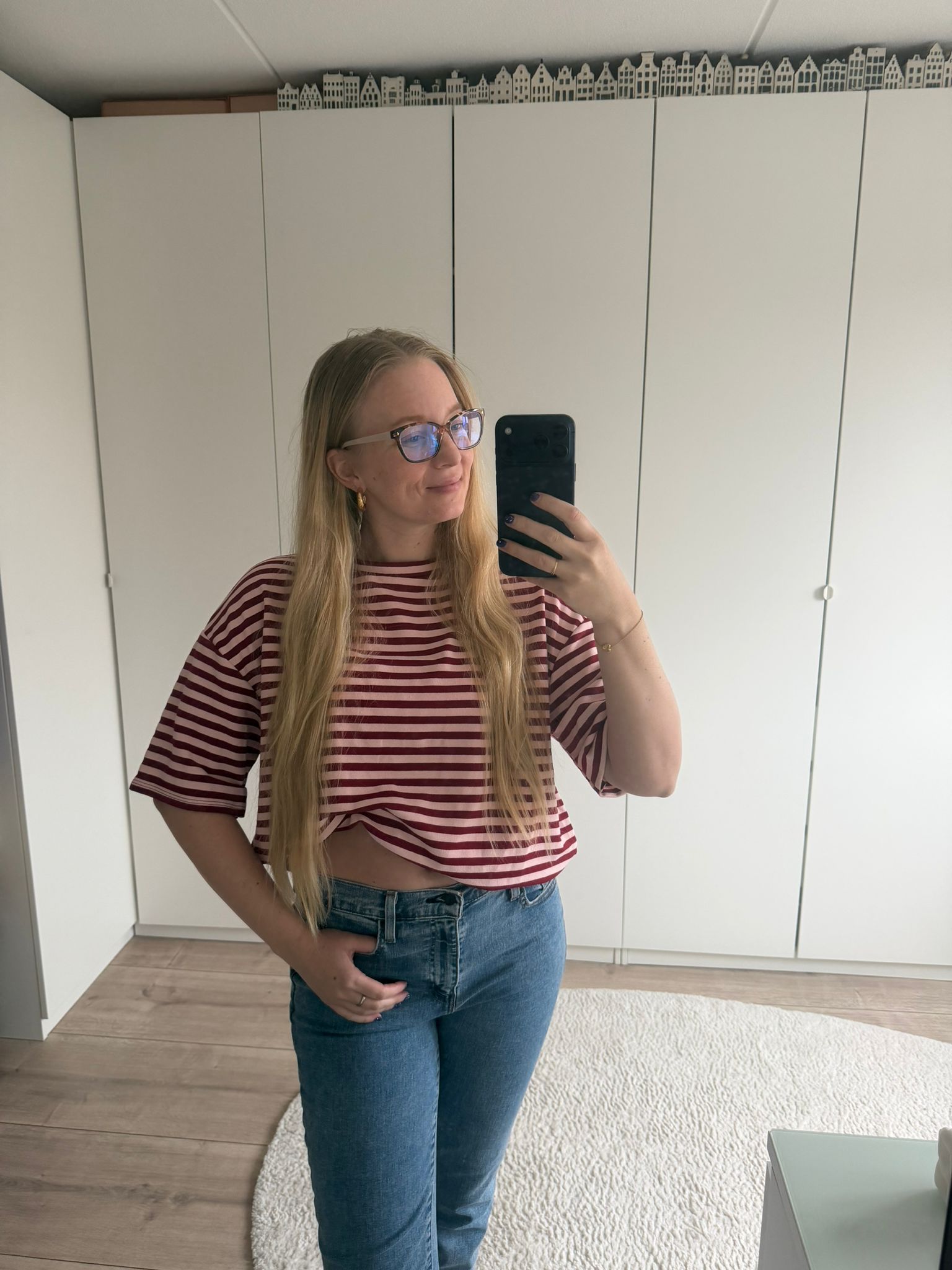 Tshirt strepen - Rood/Roze