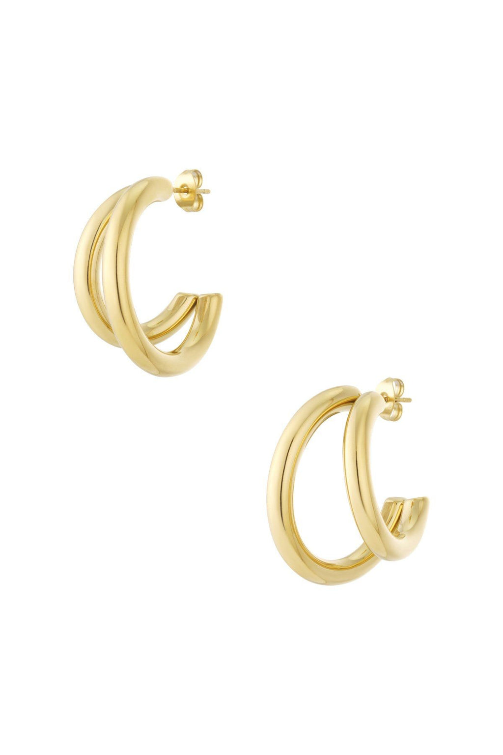 Double Hoop Oorbellen - Goud