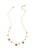 Ketting met bloemetjes en hartjes - Goud