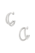 Double Hoop Oorbellen - Zilver