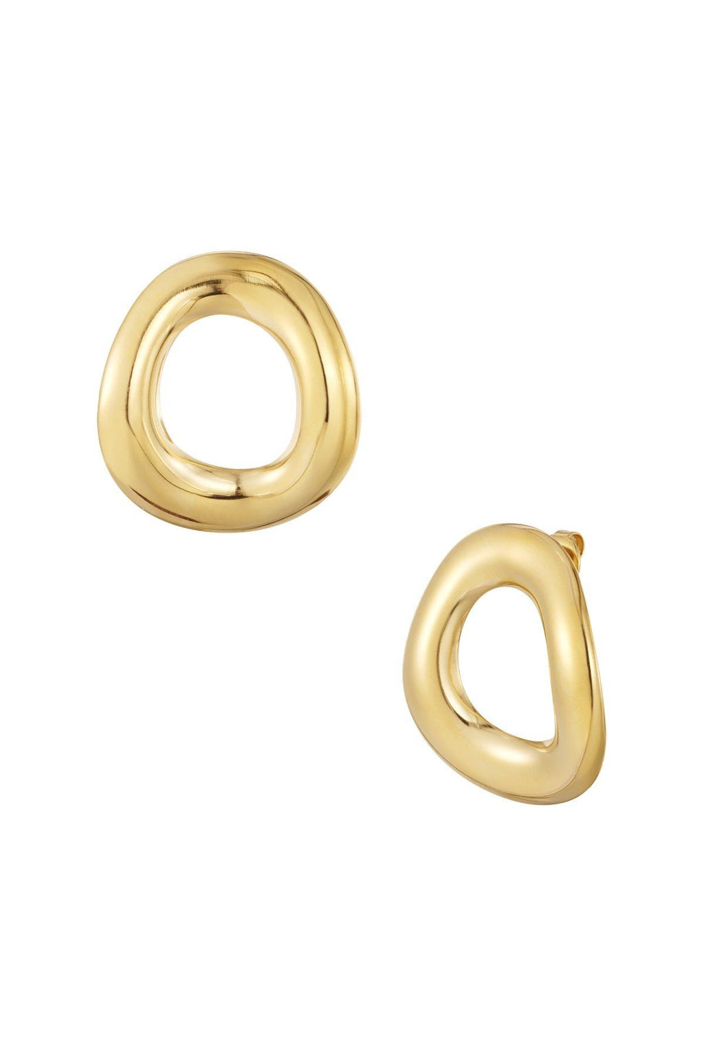 Organisch ronde oorbel - Goud