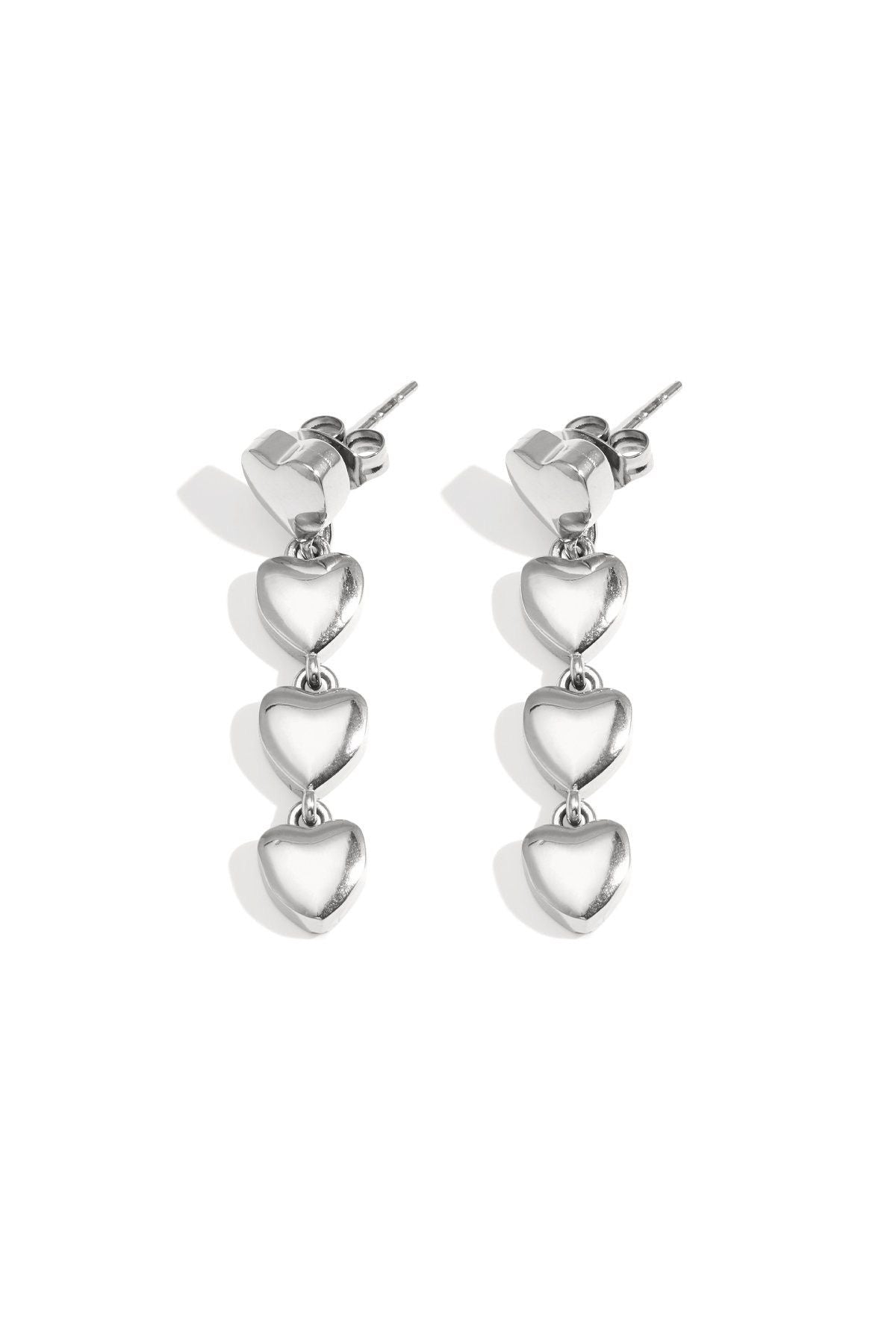 Oorbellen met hartjes -  Zilver