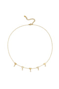 Ketting met 5 kleine hartjes - Goud