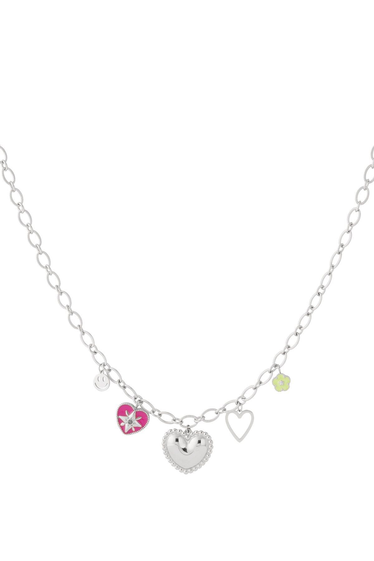 Hartjes hangers Ketting - Zilver